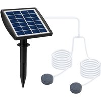 SNQ - 6 v 2 w Solar-Sauerstoffpumpe mit 2,4 m langem Schlauch und 2 Sprudelsteinen für Gartenfischteiche, Außenpools und Teiche von SNQ