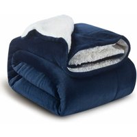 SNQ - Sofadecke Fleecedecke, Marineblau Sofaüberwurf 150CMx200CM von SNQ