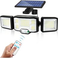 SNQ - Solar Außenleuchte Wandleuchte LED-Leuchte 3 Köpfe 192 LEDs Bewegungsmelder Sicherheitsflutlicht Beleuchtung IP65 Wasserdicht Solarbetriebene von SNQ