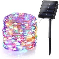 Solar-Lichterkette für den Außenbereich, 12 m, 120 LEDs, Solar-Weihnachtslichterkette, wasserdicht, 8 Modi, Dekorationslicht für Garten, Terrasse, von SNQ