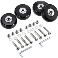 Stück 50 x 18 mm Ersatzräder für Gepäckkoffer, Gummi-Lenkrollen, Räder, Lager, Reparatursätze, Schwarz von SNQ