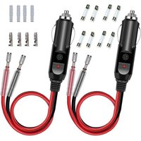 Stück Zigarettenanzünder-Adapter mit 16 AWG-Stromkabel, 12 V/24 v, universell, für Auto-Wechselrichter, Luftpumpe, elektrische Tasse, von SNQ