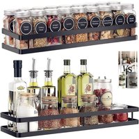 Tagère à Épices Cuisine, 2 pièces Etagere a Epices Murale, Etagere Rangement Epices Gain de Place, Idéal pour le Rangement et Organisation de von SNQ