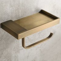 Toilettenpapierhalter im Antik-Stil mit Stauraum, aus hochwertigem Messing, ideal für Smartphones. Multifunktionaler Toilettenpapierhalter fürs von SNQ