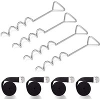 Trampolin-Bodenanker mit Gurten – Stahlschlaufen, Spiral-Trampolin-Anker-Set aus Stahl, Trampolin-Befestigung, robuste Trampolin-Ankerpfähle für von SNQ