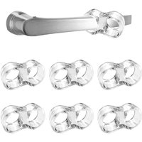 SNQ - Transparent – 6er-Pack Türstopper mit PVC-Griff / kleine Türstopper aus Silikon / transparente, ungiftige Türstopper von SNQ