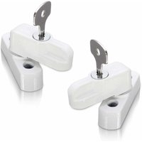 SNQ - Tür- und Fensterschlösser für PVC-Türen, Fenster und Fenstertüren, Rahmenschlösser für doppelt verglaste Türen und Fenster (2er-Pack, weiß) von SNQ