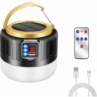 USB-wiederaufladbares LED-Campinglicht, Solarlampe, 5200 mAh Powerbank, IPX6 wasserdicht, 5 SOS-Modi, tragbar, superhell, für Biwak, Höhle, Angeln von SNQ