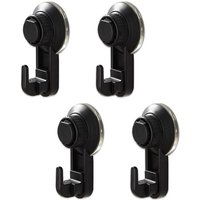 Vakuum-Saugnapfhaken, 4er-Pack, leistungsstarke Saugnapfhaken ohne Bohren, wiederverwendbare wasserdichte Haken für Küche und Bad, max. 5 kg (schwarz) von SNQ