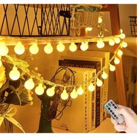Wasserdichte batteriebetriebene Lichterkette, 5 m/50 LEDs, batteriebetriebene Lichterkette, Weihnachtsdekoration (warmweiß) von SNQ