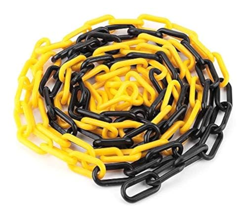 SNS SAFETY LTD Kunststoffkette Absperrung 6 mm (Gelb Schwarze, 25 Meter) von SNS SAFETY LTD