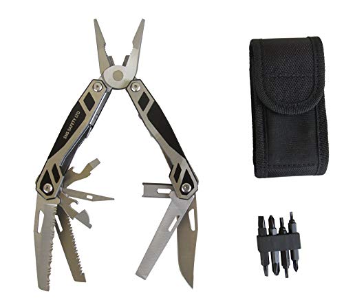 SNS SAFETY LTD Taschen-Multi-Tool für Outdoor-Aktivitäten mit Zange, Messer, Säge, Drahtschneider, Abisolierzange, Dosenöffner, Flaschenöffner, Schraubendreher und Lineal von SNS SAFETY LTD