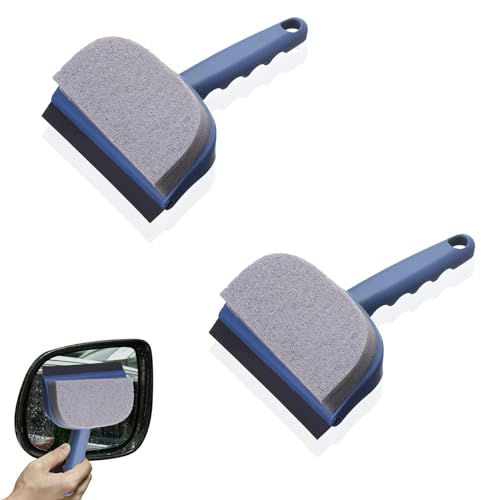 Fenster Abzieher Wischer, 2 Stücke Fensterabzieher Abzieher Auto Silikon Scheibenabzieher Duschwischer Duschabzieher Klein für Glas, Badezimmer, Küche, Spiegel und Autoscheiben (Blau) von SNSYGN