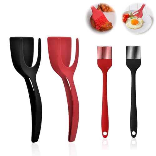 Pfannenwender Silikon, 2 in 1 Spiegelei Wender Pfannenheber Lasagneheber Doppelspatel Eierwender Antihaft mit 2 Sck Backpinsel Zum Wenden von Eiern Steak Pfannkuchen Pizza Pfannenwender Silikon, 2 in 1 Spiegelei Wender Pfannenheber Lasagneheber Doppelspatel Eierwender Antihaft mit 2 Sck Backpinsel Zum Wenden von Eiern Steak Pfannkuchen Pizza von SNSYGN