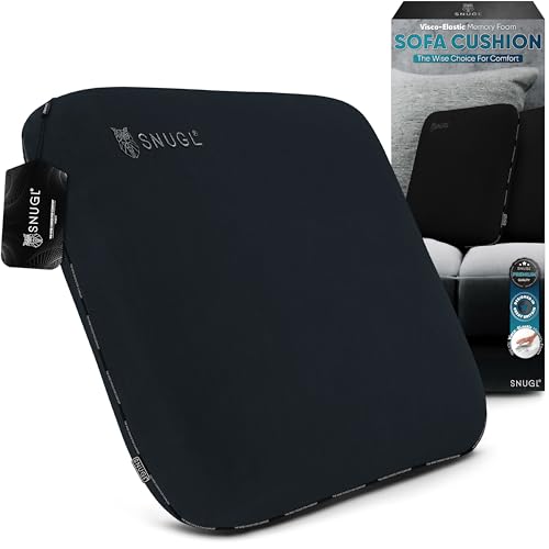 SNUGL Memory Foam Sofakissen mit Formbeständigkeit - Hypoallergener Samt, stützender viskoelastischer Schaumstoff, abnehmbarer & waschbarer Bezug, perfekt für Heimdekoration und Sofamöbel (Dunkelgrau) von SNUGL