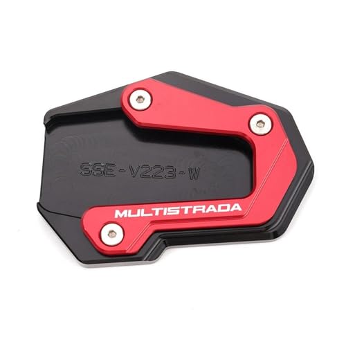 Motorrad-Ständerverlängerung, Fuß-Seitenständer-Vergrößerungsplattenpolster Für Ducati Multistrada V4S V2S V2 V4 S 2022-2024 Ständervergrößerer(Rot) von SNWDBH