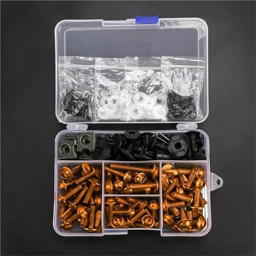 SNWDBH Motorradschrauben Und -muttern Für Y&amaha YZF R1 R1M R15 R25 R3 R6 R125 R15 R25 MT-07 MT-09 MT-10 FZ6 FZ8 Motorradschraubenmuttern(Orange) von SNWDBH