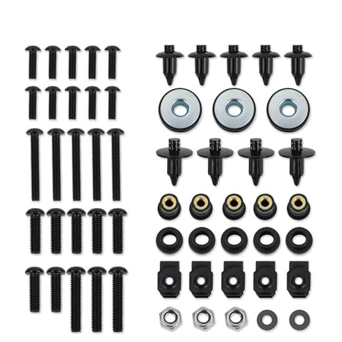SNWDBH Motorradschrauben Und -muttern Für Y&amaha YZF R6 YZF-R6 2003 2004 2005 R6S 2006-2009 Verkleidungsschrauben-Set, Schnellwechselmuttern Motorradschraubenmuttern(SCHWARZ) von SNWDBH