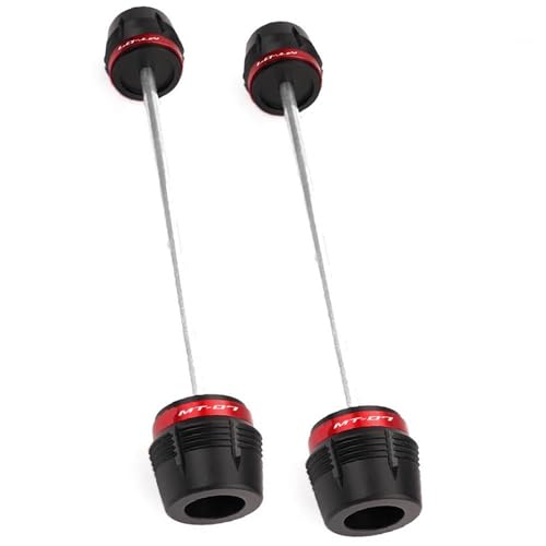 SNWDBH Sturzpads Für Vorder- Und Hinterrad, Achse, Gabel Und Sturzpads Für Y&amaha MT-07 MT07 FZ-07 FZ07 2018–2023 Rahmenschutz Rahmen Schieberegler Frame Sliders(ROT,VORNE HINTEN) von SNWDBH