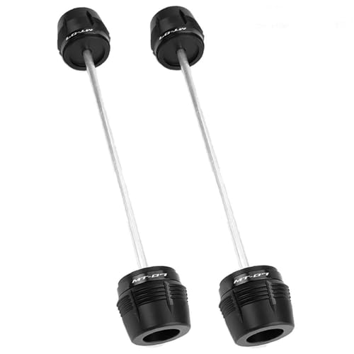 SNWDBH Sturzpads Für Vorder- Und Hinterrad, Achse, Gabel Und Sturzpads Für Y&amaha MT-07 MT07 FZ-07 FZ07 2018–2023 Rahmenschutz Rahmen Schieberegler Frame Sliders(SCHWARZ,VORNE HINTEN) von SNWDBH