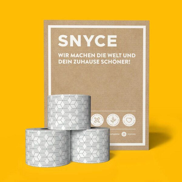 SNYCE Toilettenpapier Design Nice Cube - 100% Recycling - 300 Blatt pro Rolle von SNYCE