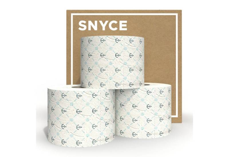 SNYCE Toilettenpapier Happy Sailor im klassischem Anker-Design - 3lagig + 300 Blatt je Rolle (30-St) von SNYCE