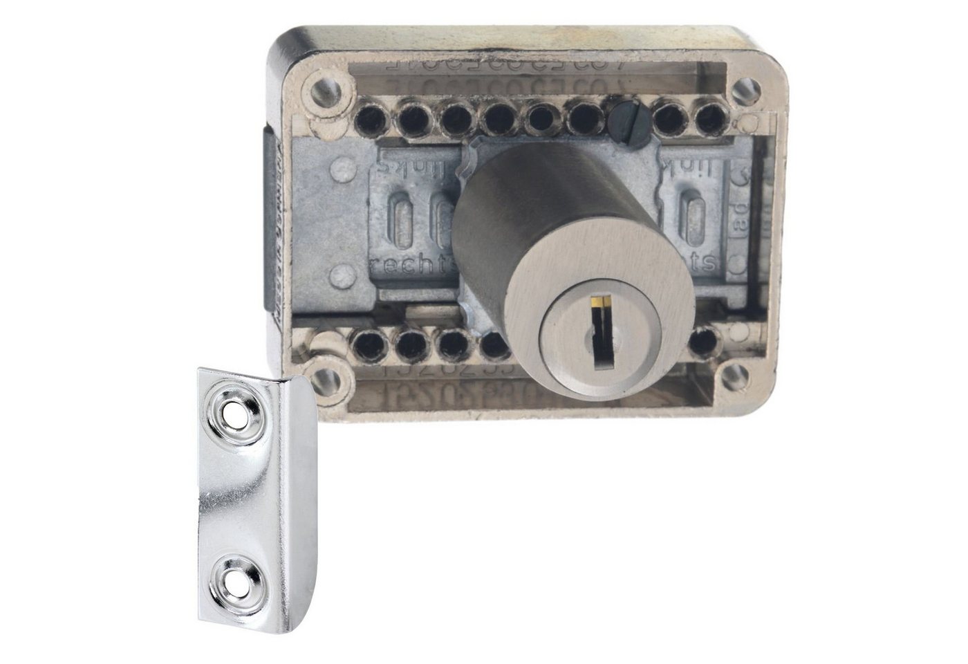 SO-TECH® Aufschraubschloss Riegelschloss variables Dornmaß 15 - 40 mm, 1-tlg., verschiedenschließend, Möbelschloss inkl. Schließblech von SO-TECH®