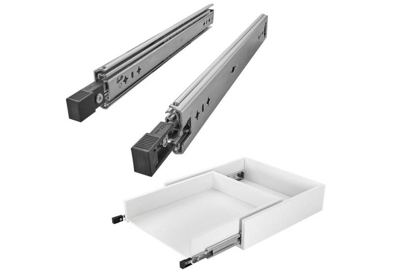 SO-TECH® Auszug Schwerlastauszug 100 kg mit Lock-in/out Einrastfunktion (2 St), schwarzer Hebel, VarioSlide KV2-100-H53-L800-EH 800 mm von SO-TECH®