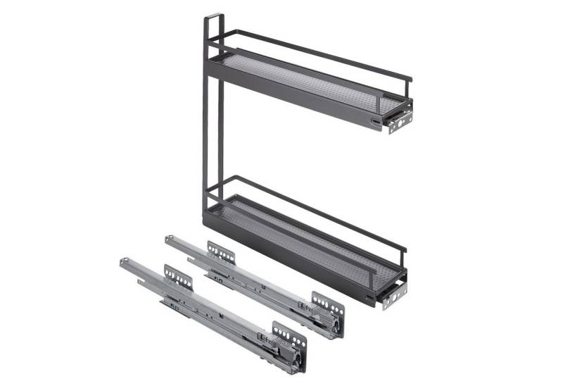 SO-TECH® Auszugsunterschrank 15er Unterschrankauszug ARENA Style 90° anthrazit 2-etagig Seitenmontage rechts passend für 15 cm breite Schränke von SO-TECH®