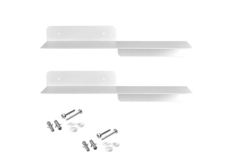 SO-TECH® Deko-Wandregal Schweberegal Wandboard HOVER I schmale Ablage aus Stahl, 2-tlg., 35 x 13 x 7,8 cm, weiß, inkl. Befestigungsset von SO-TECH®