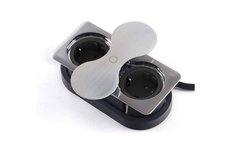 SO-TECH® Doppel Einbausteckdose eckig mit 2x Schuko o. 1x USB/1x Schuko Einbau-Tischsteckdose, mit 2x Schuko- oder 1x USB/1x Schuko-Steckdose von SO-TECH®