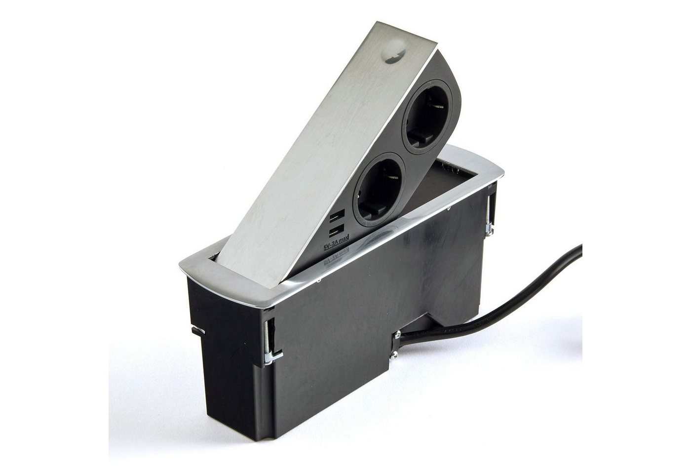SO-TECH® Einbausteckdose ausschwenkbar 2x USB / 2x Schuko Einbau-Tischsteckdose von SO-TECH®