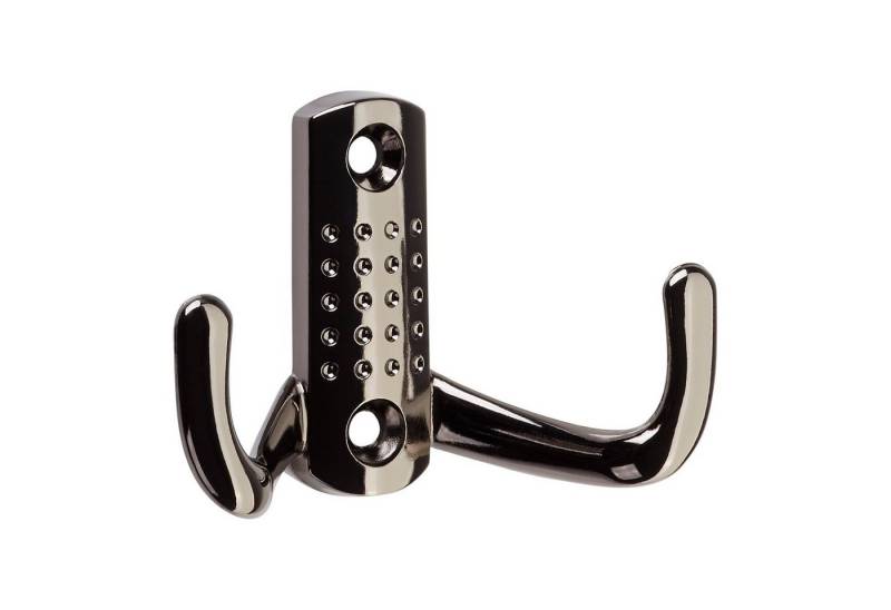SO-TECH® Garderobenhaken Kleiderhaken JASMIN BA 32 mm, Zinkdruckguss, Bohrlochabstand 32 mm (1 St), klein (H x B x T: 47,5 x 70 x 25 mm), Chrom dunkel von SO-TECH®