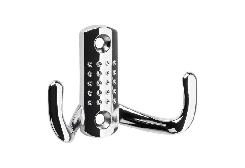 SO-TECH® Garderobenhaken Kleiderhaken JASMIN BA 32 mm, Zinkdruckguss, Bohrlochabstand 32 mm (1 St), klein (H x B x T: 47,5 x 70 x 25 mm), Chrom poliert von SO-TECH®
