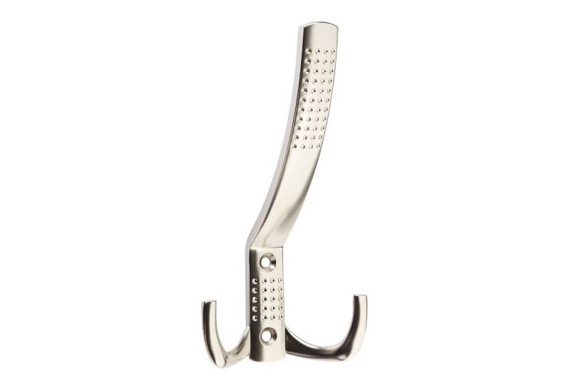 SO-TECH® Garderobenhaken Kleiderhaken JASMIN BA 32 mm, Zinkdruckguss, Bohrlochabstand 32 mm (10 St), groß (H x B x T: 143 x 76 x 67 mm), Edelstahloptik matt von SO-TECH®