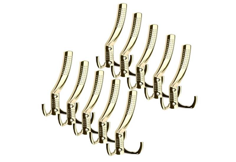 SO-TECH® Garderobenhaken Kleiderhaken JASMIN BA 32 mm, Zinkdruckguss, Bohrlochabstand 32 mm (10 St), groß (H x B x T: 143 x 76 x 67 mm), Messingoptik von SO-TECH®