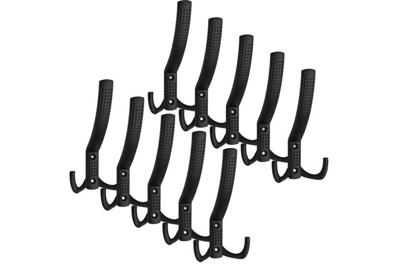 SO-TECH® Garderobenhaken Kleiderhaken JASMIN BA 32 mm, Zinkdruckguss, Bohrlochabstand 32 mm (10 St), groß (H x B x T: 143 x 76 x 67 mm), schwarz von SO-TECH®
