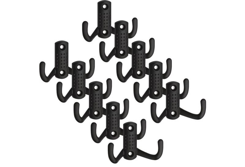 SO-TECH® Garderobenhaken Kleiderhaken JASMIN BA 32 mm, Zinkdruckguss, Bohrlochabstand 32 mm (10 St), klein (H x B x T: 47,5 x 70 x 25 mm), schwarz von SO-TECH®