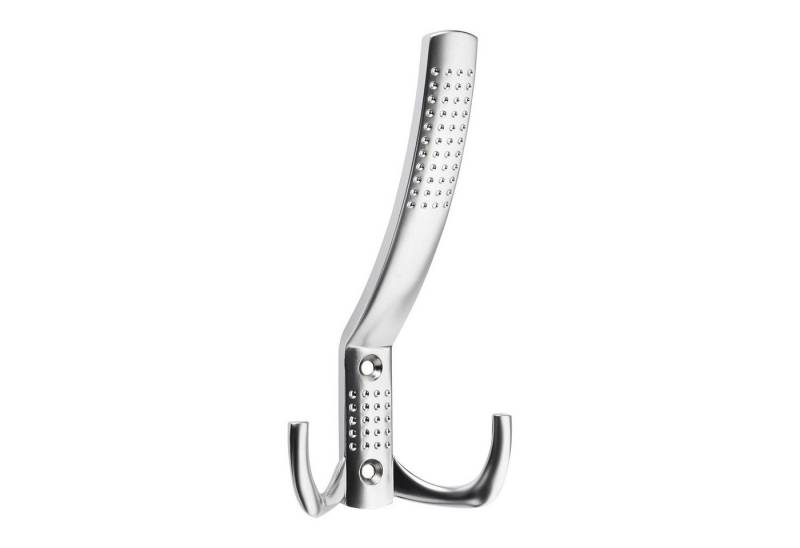 SO-TECH® Garderobenhaken Kleiderhaken JASMIN BA 32 mm, Zinkdruckguss, Bohrlochabstand 32 mm (5 St), groß (H x B x T: 143 x 76 x 67 mm), Chrom matt von SO-TECH®