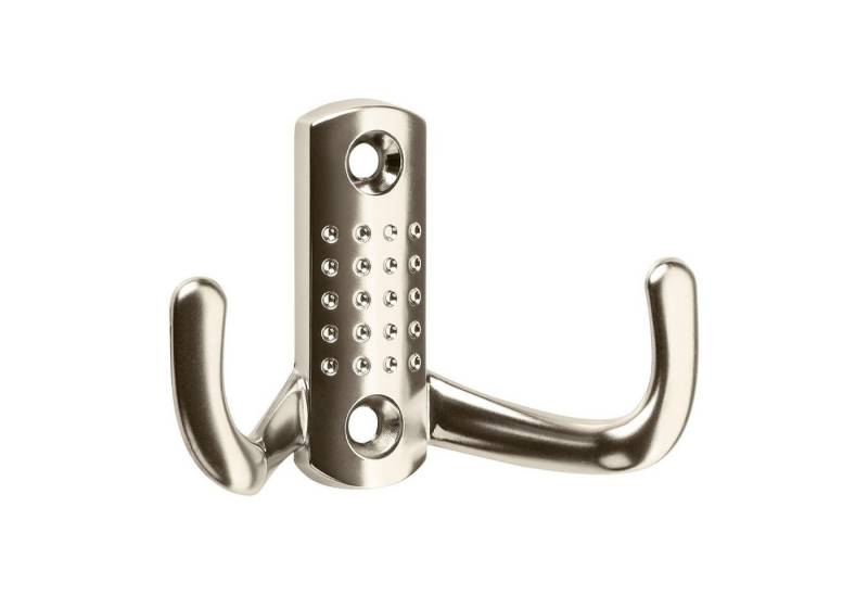 SO-TECH® Garderobenhaken Kleiderhaken JASMIN BA 32 mm, Zinkdruckguss, Bohrlochabstand 32 mm (5 St), klein (H x B x T: 47,5 x 70 x 25 mm), Edelstahloptik matt von SO-TECH®