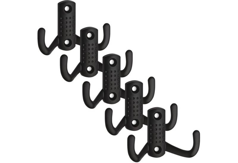 SO-TECH® Garderobenhaken Kleiderhaken JASMIN BA 32 mm, Zinkdruckguss, Bohrlochabstand 32 mm (5 St), klein (H x B x T: 47,5 x 70 x 25 mm), schwarz von SO-TECH®