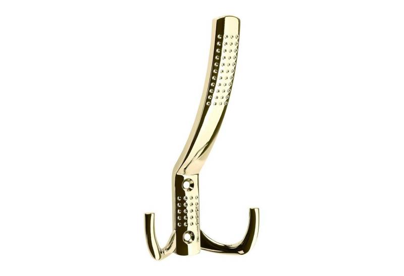SO-TECH® Garderobenhaken Kleiderhaken JASMIN BA 32 mm, Zinkdruckguss, Bohrlochabstand 32 mm (1 St), groß (H x B x T: 143 x 76 x 67 mm), Messingoptik von SO-TECH®