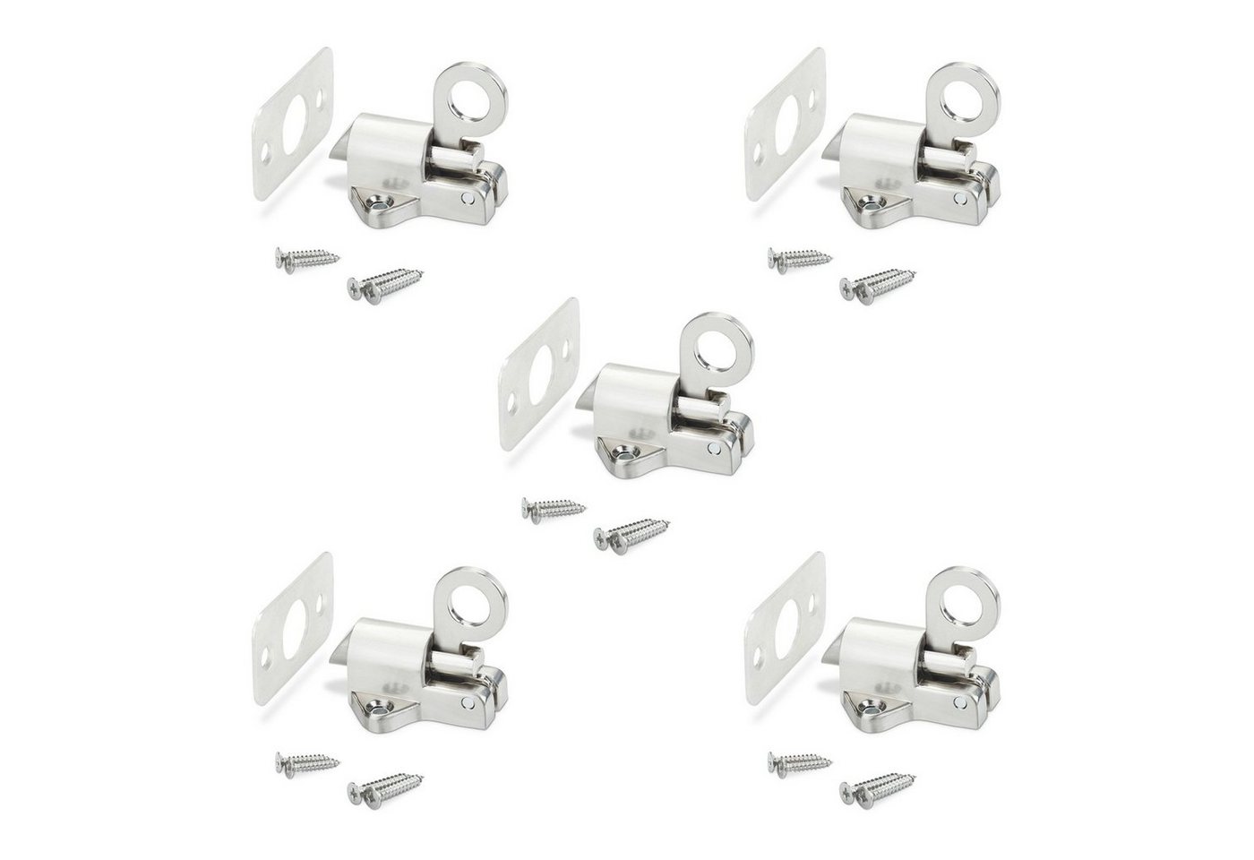 SO-TECH® Haftmagnetschnäpper selbstschließender Türriegel (45 x 44 x 51,5 mm), (5-tlg), Schnappschloss für Klappen oder Türen im Caravanbereich oder Möbelbau von SO-TECH®