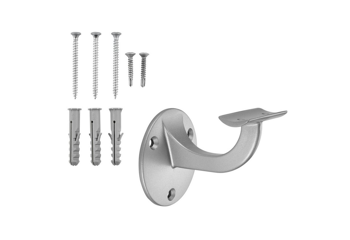 SO-TECH® Handlauf Handlaufhalter COMPACT Höhe 68 mm Ausladung 65 mm, (1 St), für Handläufe mit Ø 45 mm, Treppengeländer Halter Silber von SO-TECH®