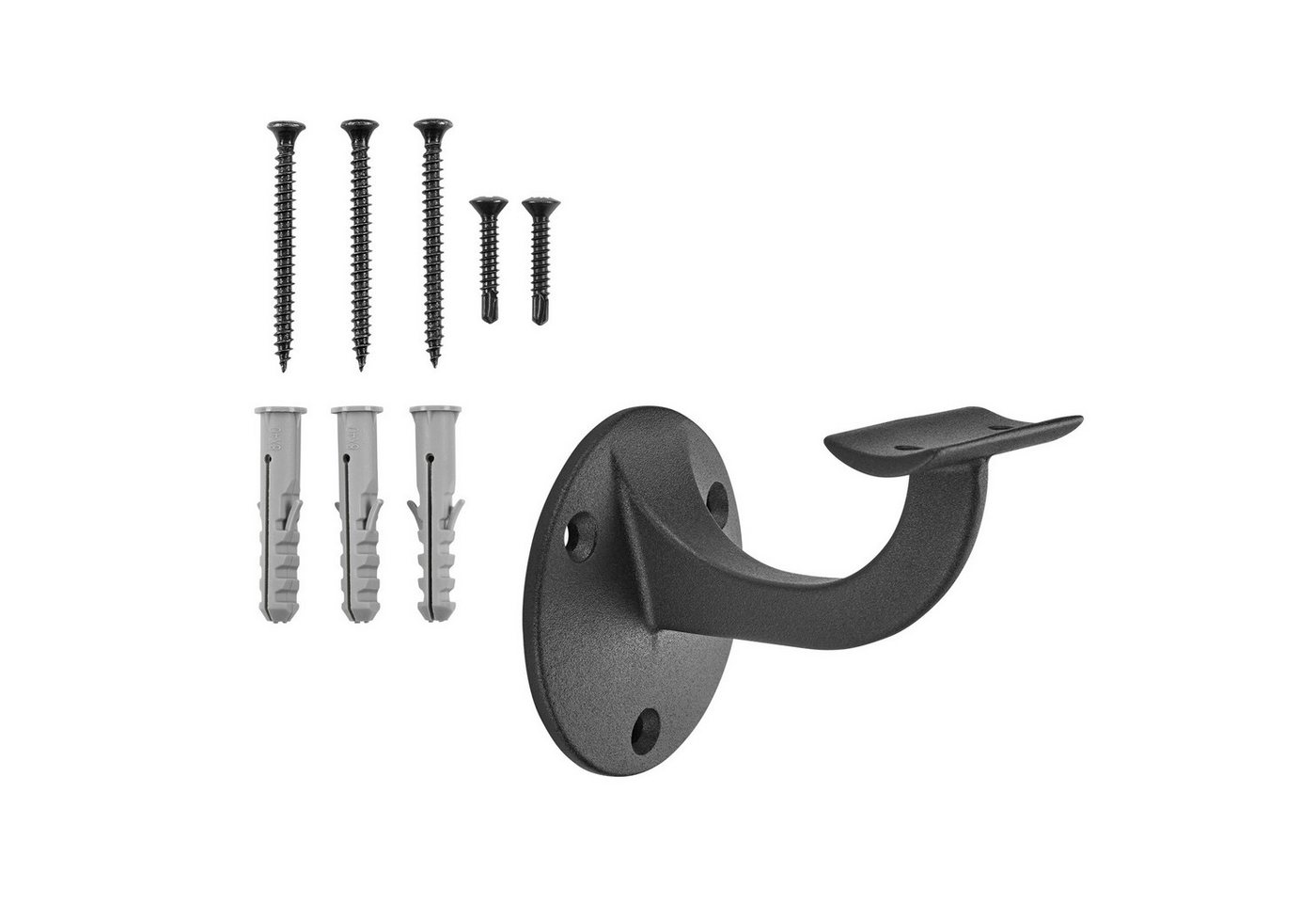 SO-TECH® Handlauf Handlaufhalter COMPACT Höhe 68 mm Ausladung 65 mm, (Set, 2 St), für Handläufe mit Ø 45 mm, Treppengeländer Halter Schwarz von SO-TECH®