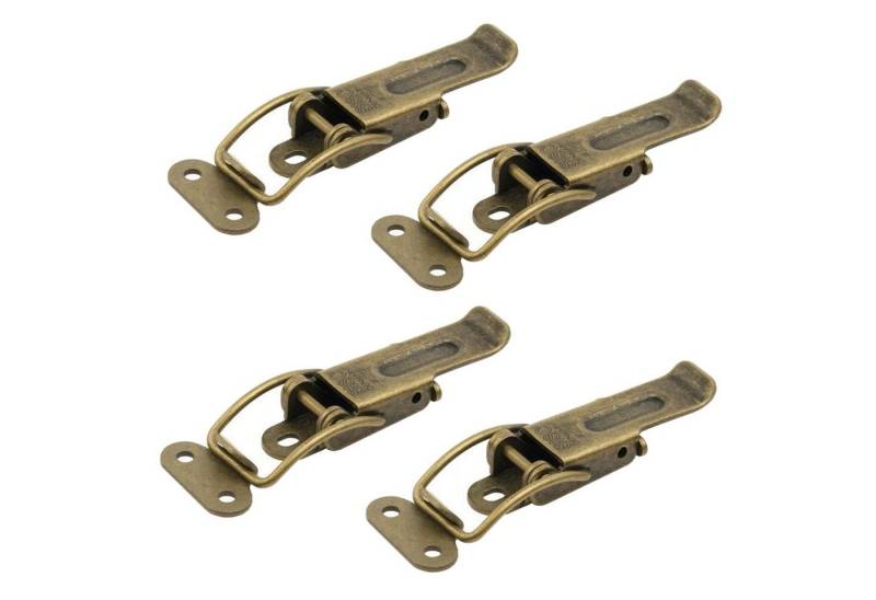 SO-TECH® Kastenriegelschloss Spannverschluss CATCH Kniehebelspanner Tischplattenverbinder, (4-tlg), 4 Stück Hebelverschluss Möbelverbinder brüniert von SO-TECH®