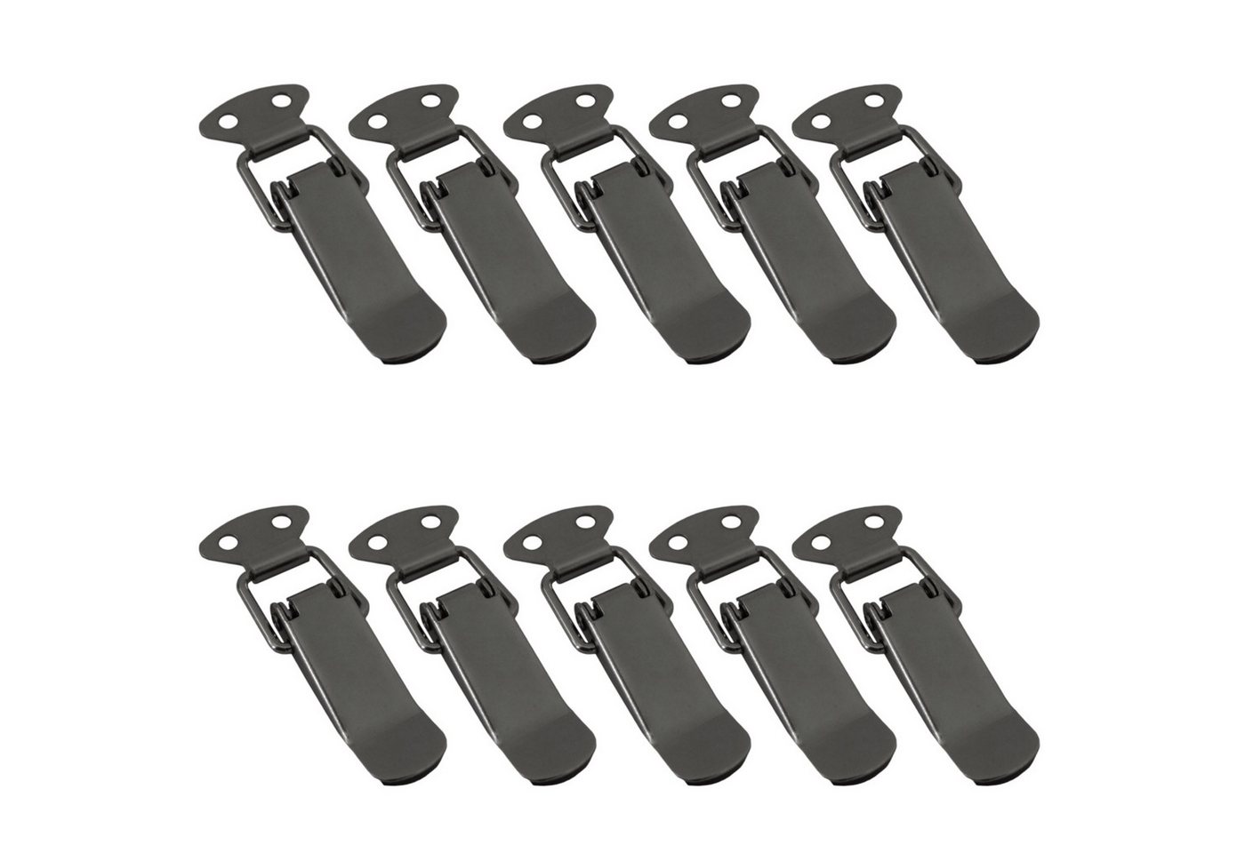 SO-TECH® Kastenriegelschloss Spannverschluss LATCH Kniehebelspanner Stahl Verbinder, (10-tlg), Länge: 78 mm, Breite: 16 / 27 mm, Höhe: 9,3 mm, Edelstahloptik von SO-TECH®