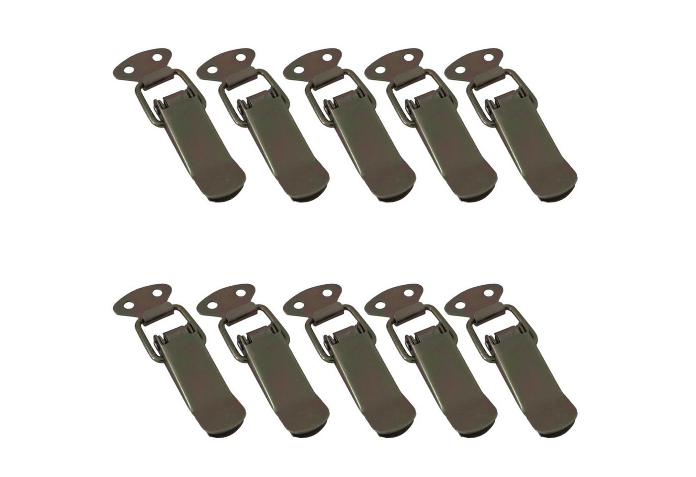 SO-TECH® Kastenriegelschloss Spannverschluss LATCH Kniehebelspanner Stahl Verbinder, (10-tlg), Länge: 78 mm, Breite: 16 / 27 mm, Höhe: 9,3 mm, Gelb verzinkt von SO-TECH®