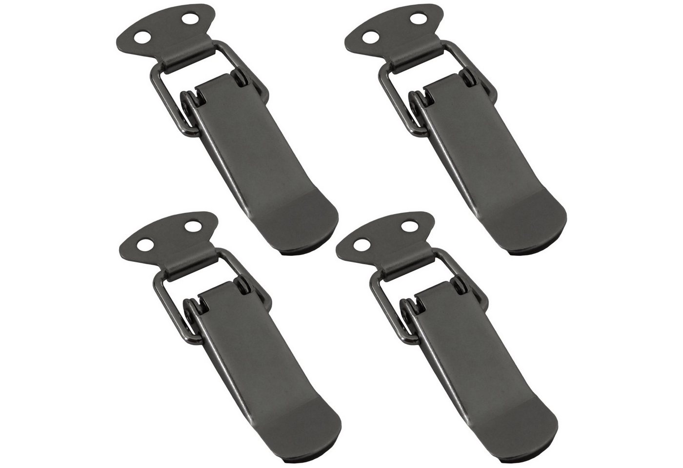 SO-TECH® Kastenriegelschloss Spannverschluss LATCH Kniehebelspanner Stahl Verbinder, (4-tlg), Länge: 78 mm, Breite: 16 / 27 mm, Höhe: 9,3 mm, Edelstahloptik von SO-TECH®