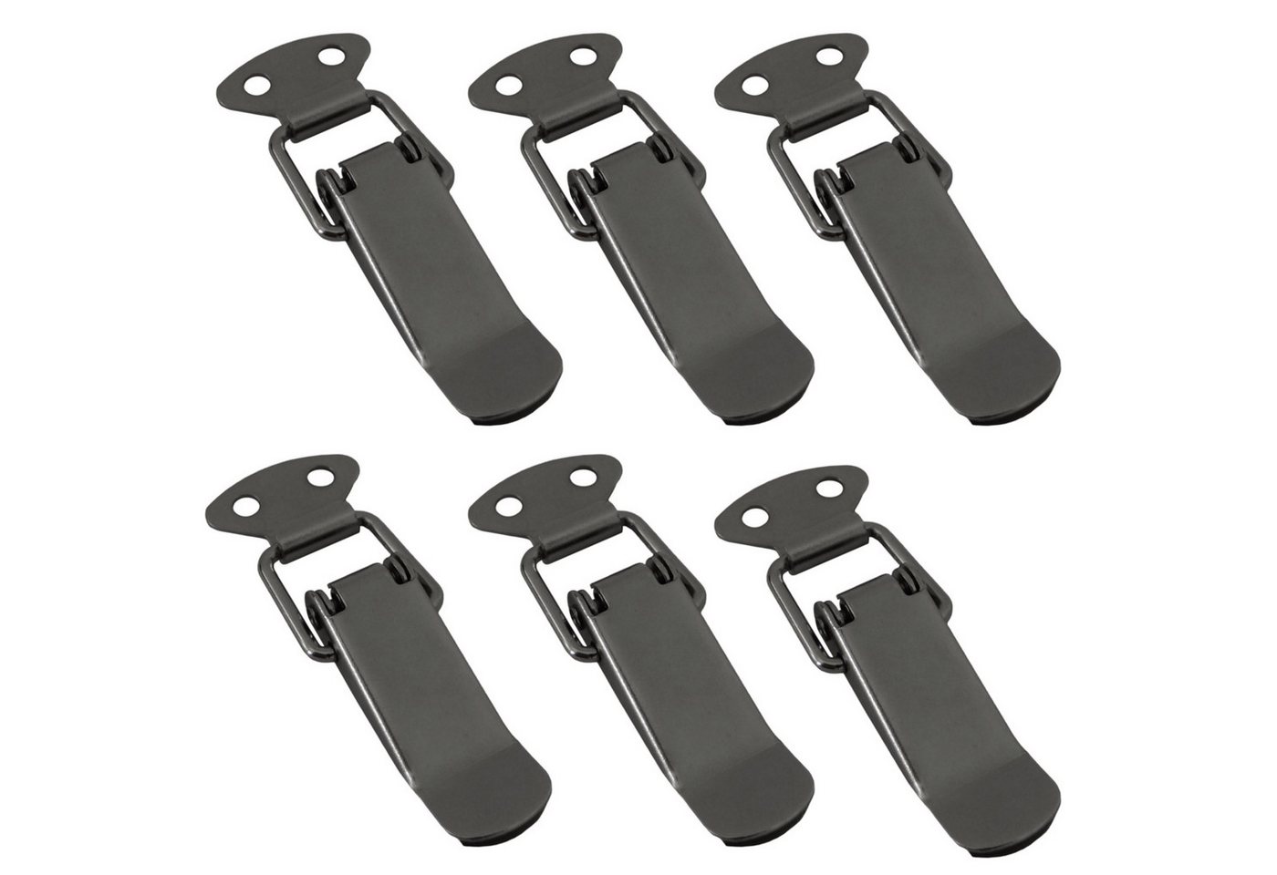 SO-TECH® Kastenriegelschloss Spannverschluss LATCH Kniehebelspanner Stahl Verbinder, (6-tlg), Länge: 78 mm, Breite: 16 / 27 mm, Höhe: 9,3 mm, Edelstahloptik von SO-TECH®